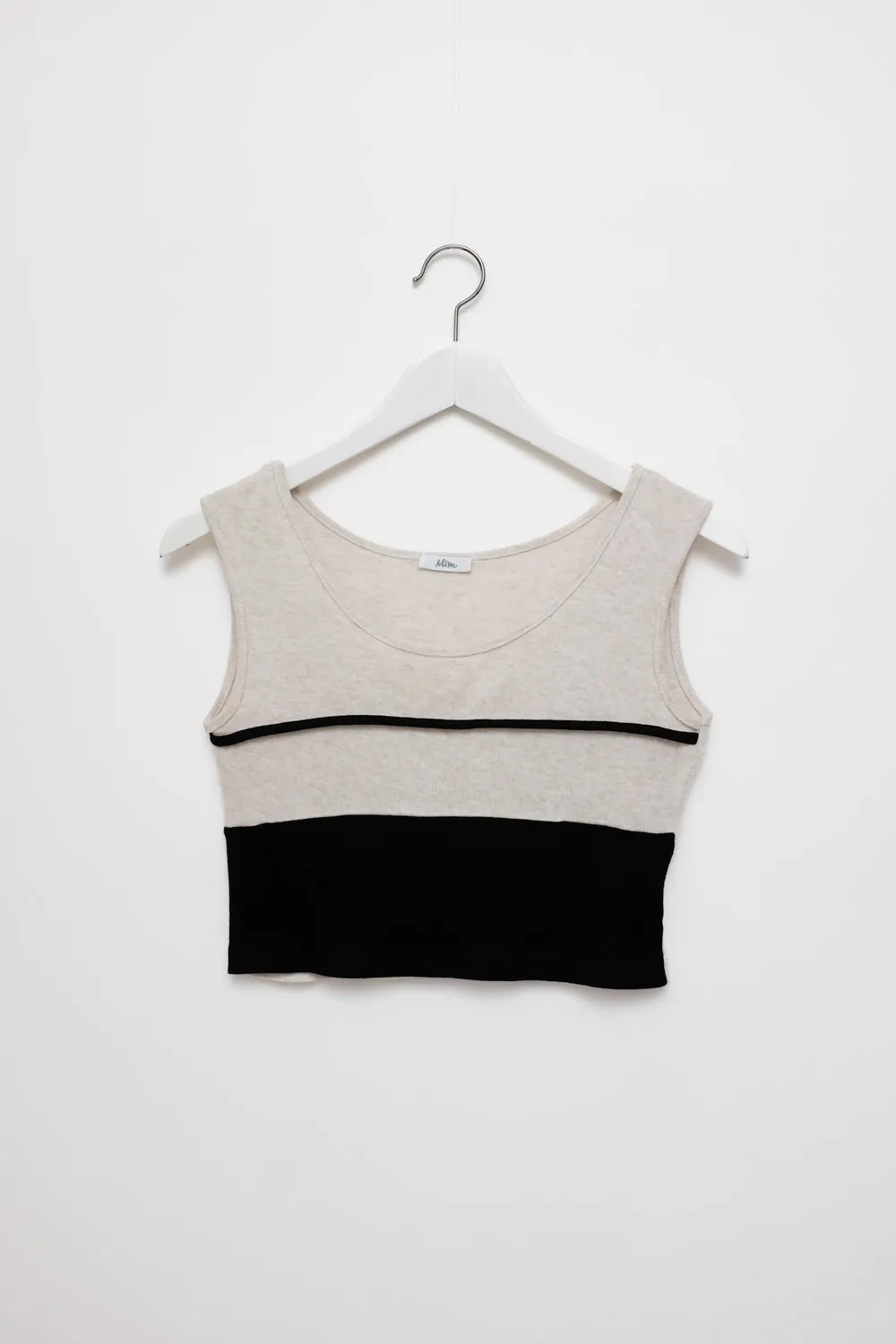 0058_CROP CREAM BLACK VINTAGE TOP