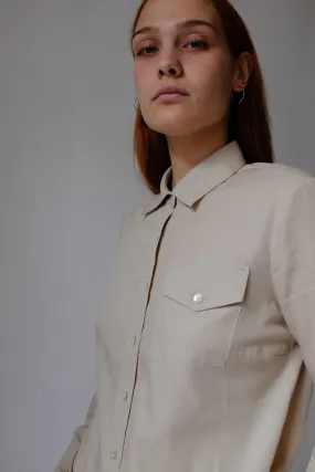 0066_BEIGE VINTAGE SLIM SHIRT