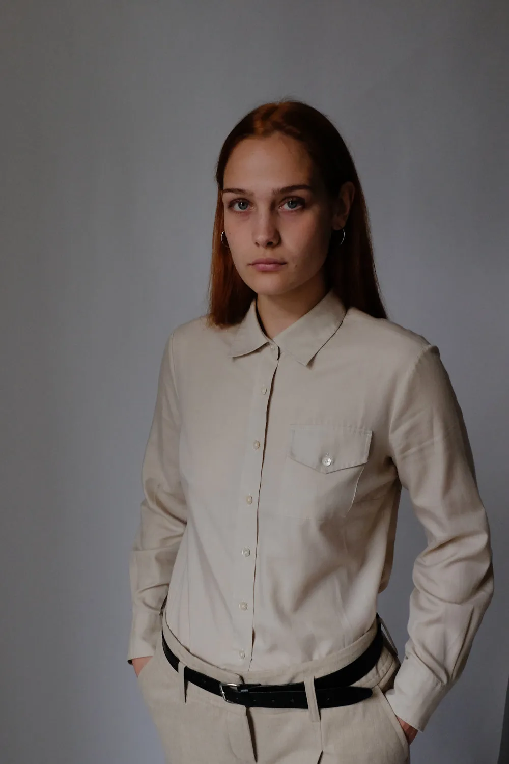 0066_BEIGE VINTAGE SLIM SHIRT