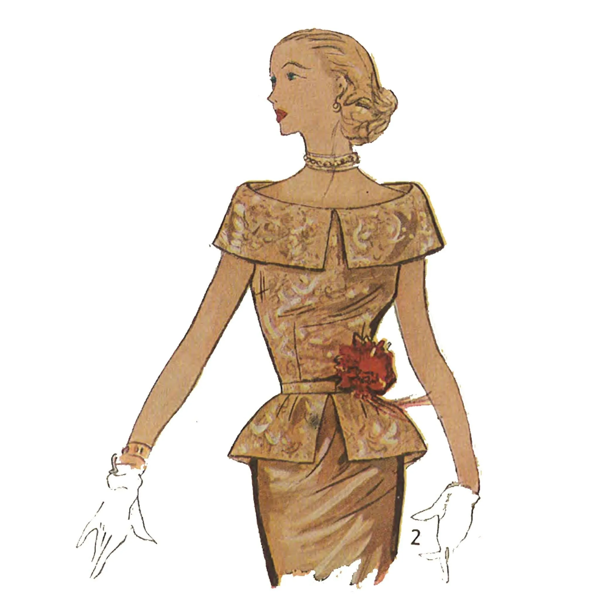 1950's Sewing Pattern: Stunning Party Blouse, Bombshell - Bust 32" (81.3cm)