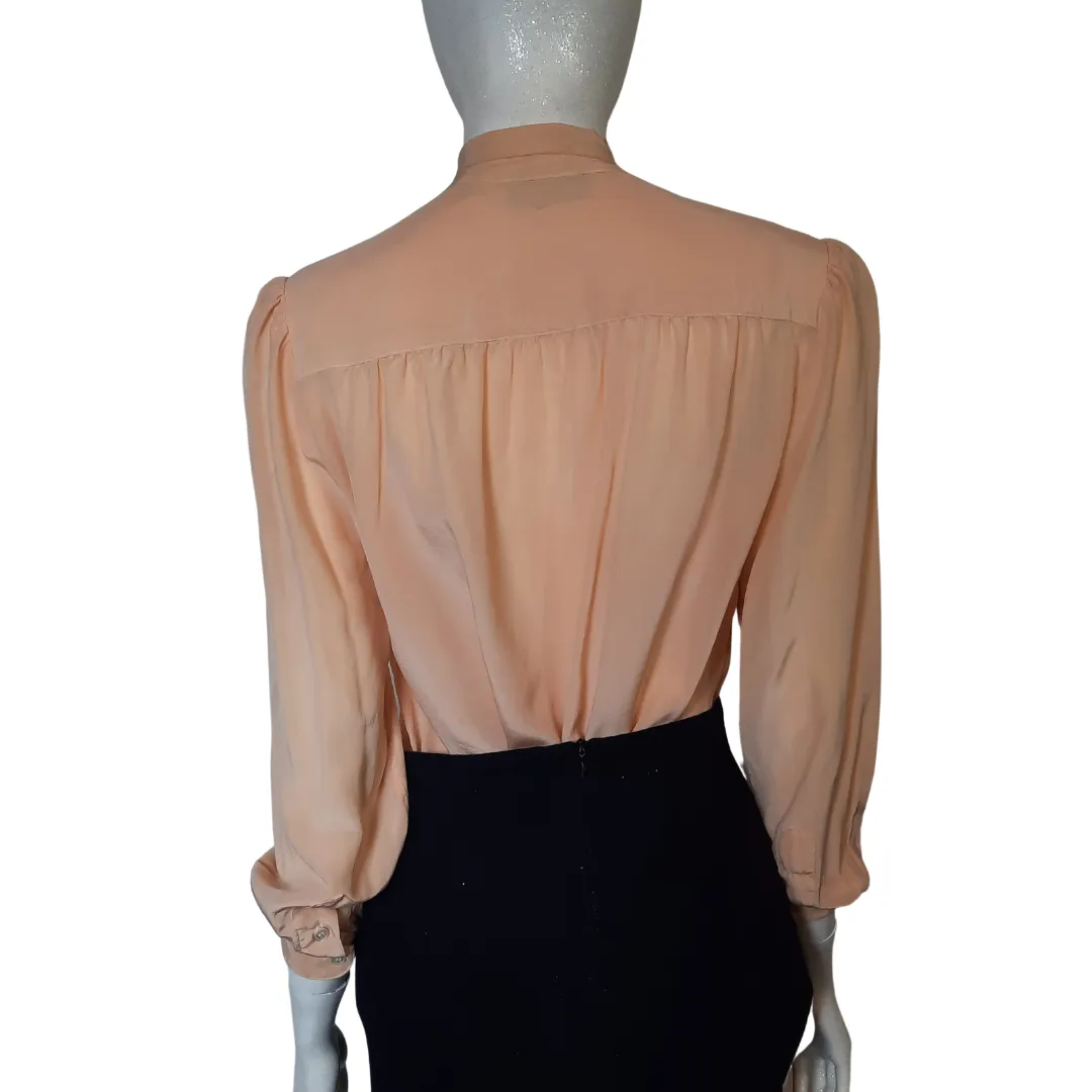 1970s Evan Picone Petites Silk Blouse Size 12