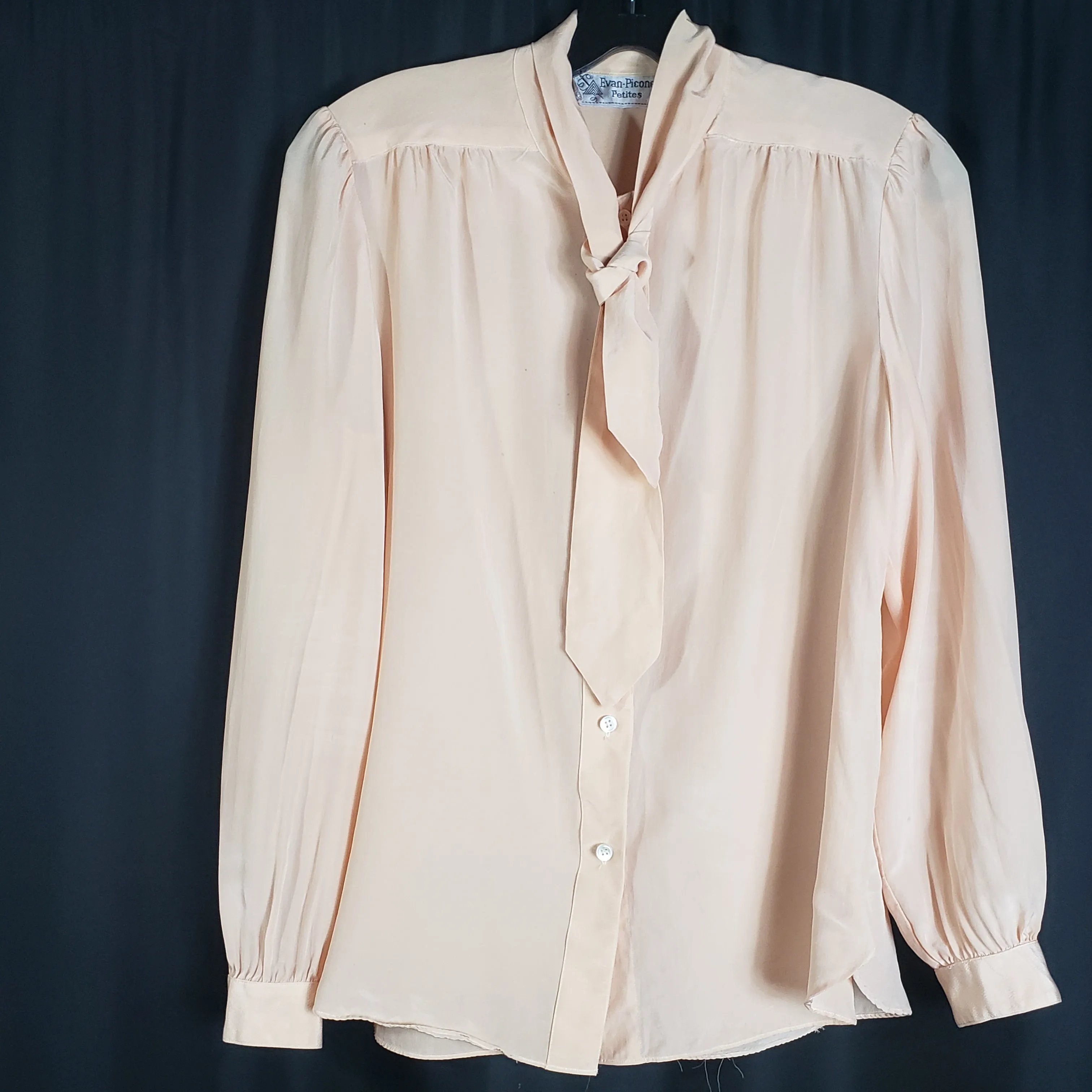 1970s Evan Picone Petites Silk Blouse Size 12