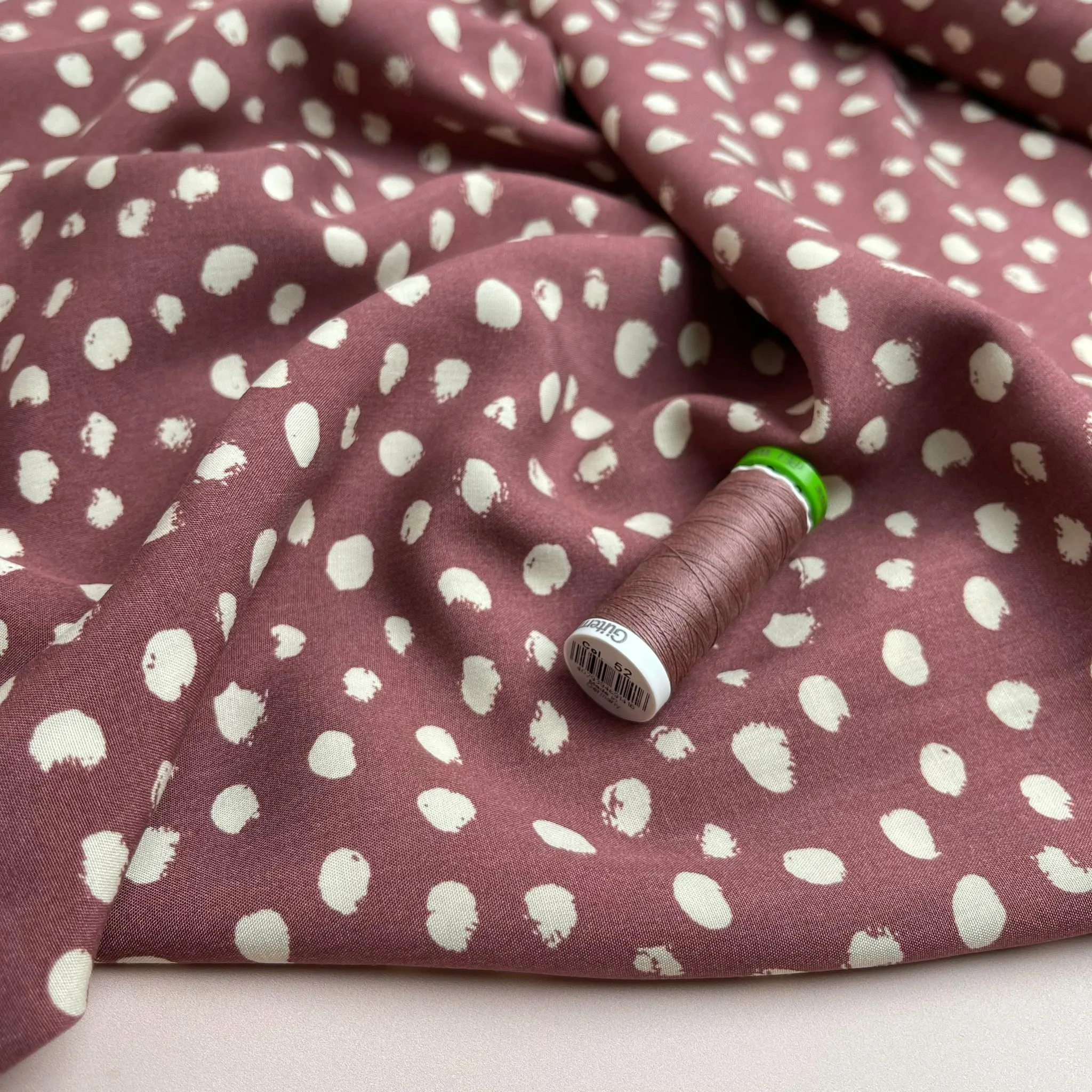 Abstract Dots on Mauve Viscose Fabric