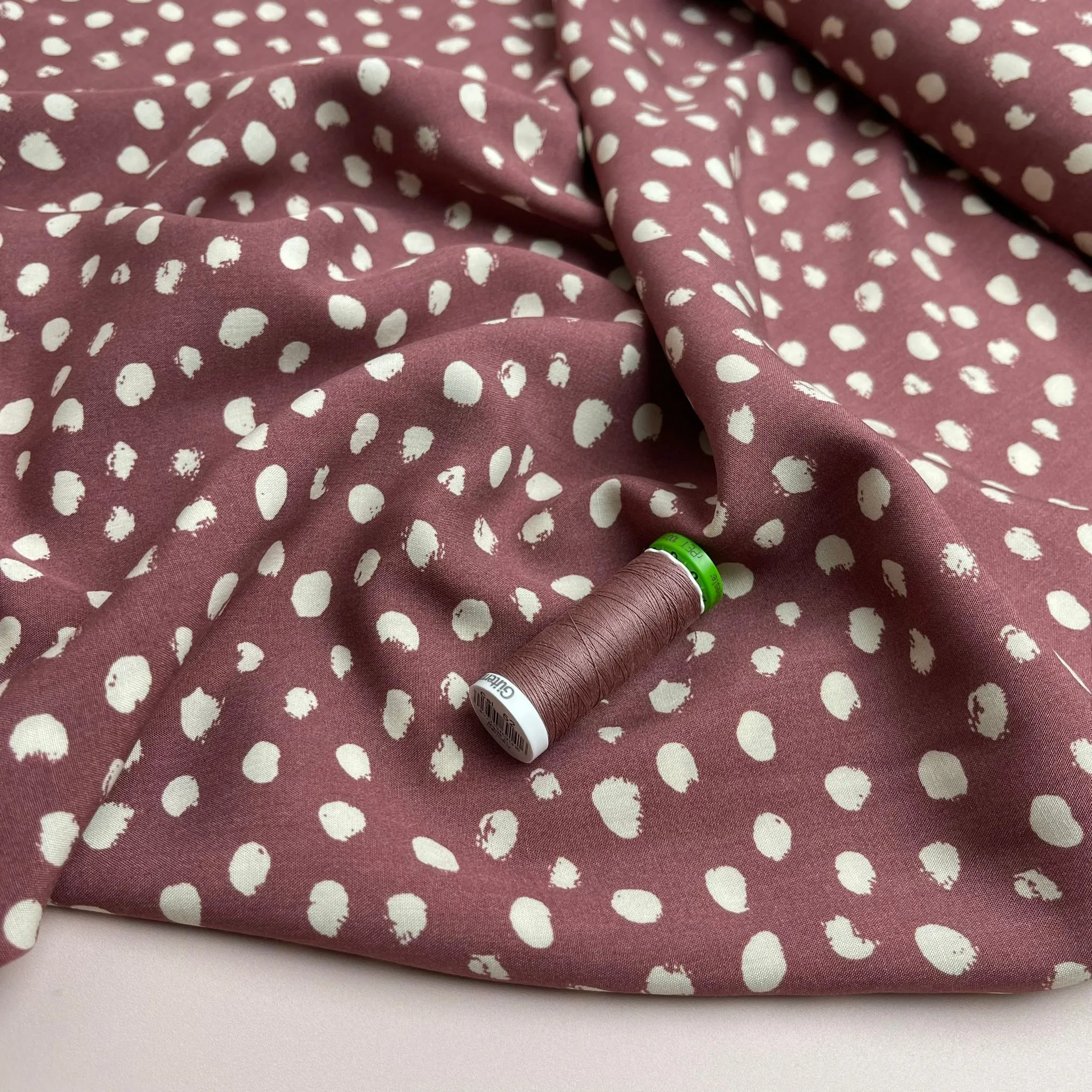 Abstract Dots on Mauve Viscose Fabric