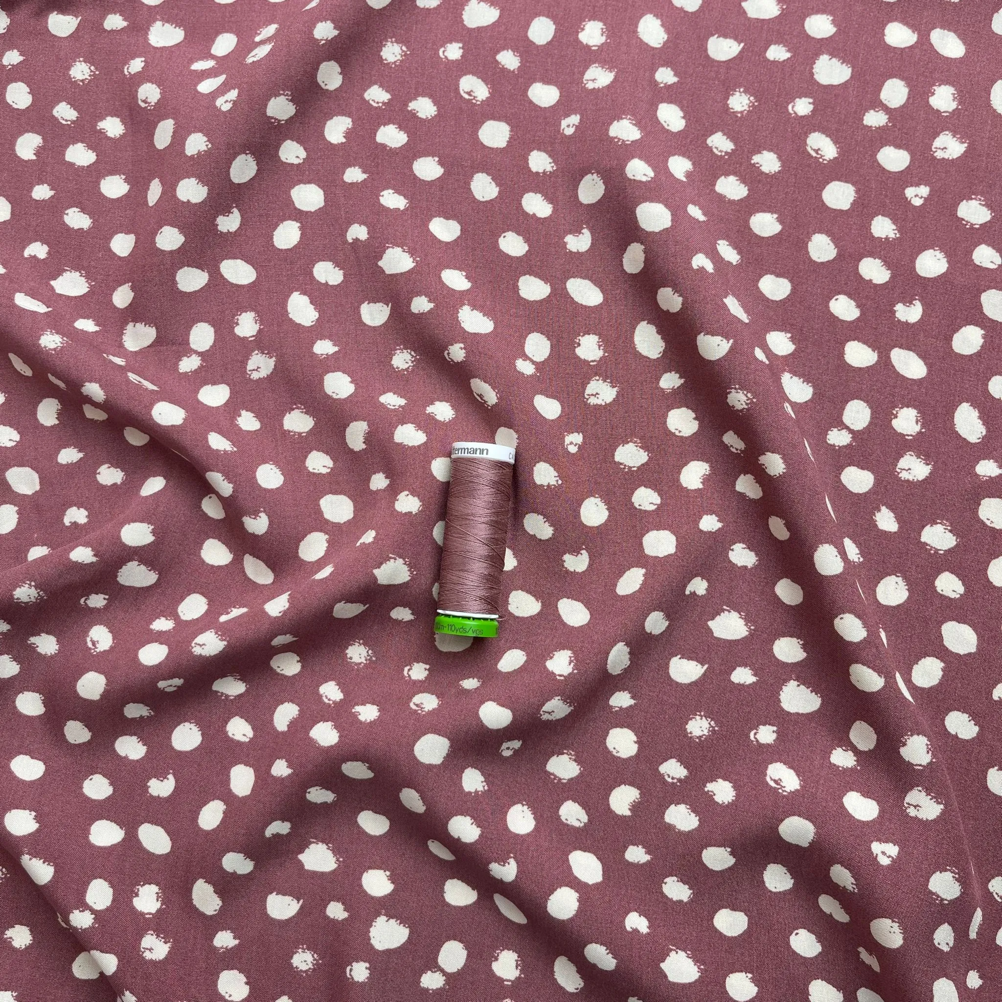 Abstract Dots on Mauve Viscose Fabric