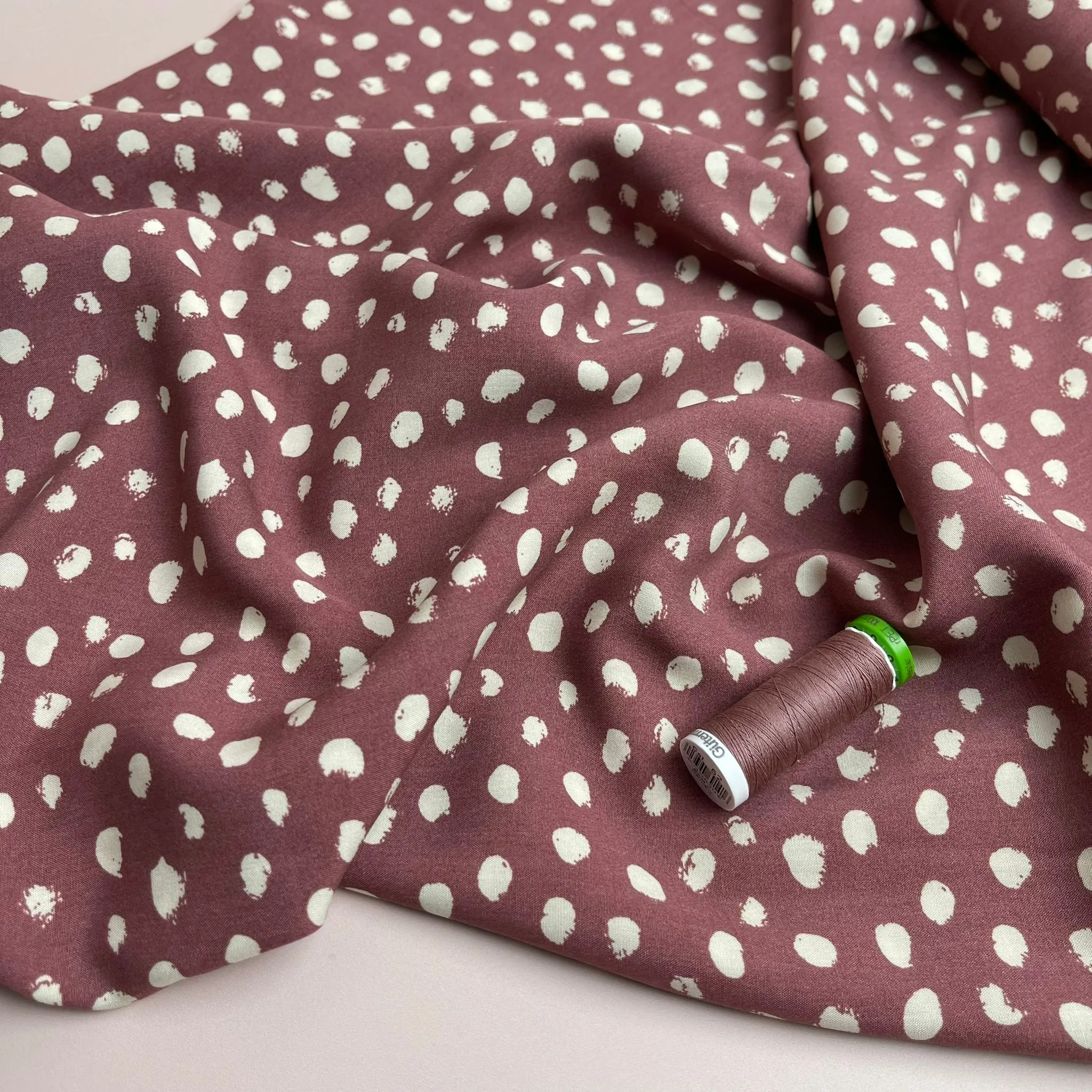 Abstract Dots on Mauve Viscose Fabric