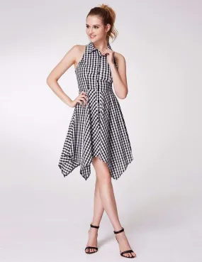 Alisa Pan Button Up Fit and Flare Gingham Dress