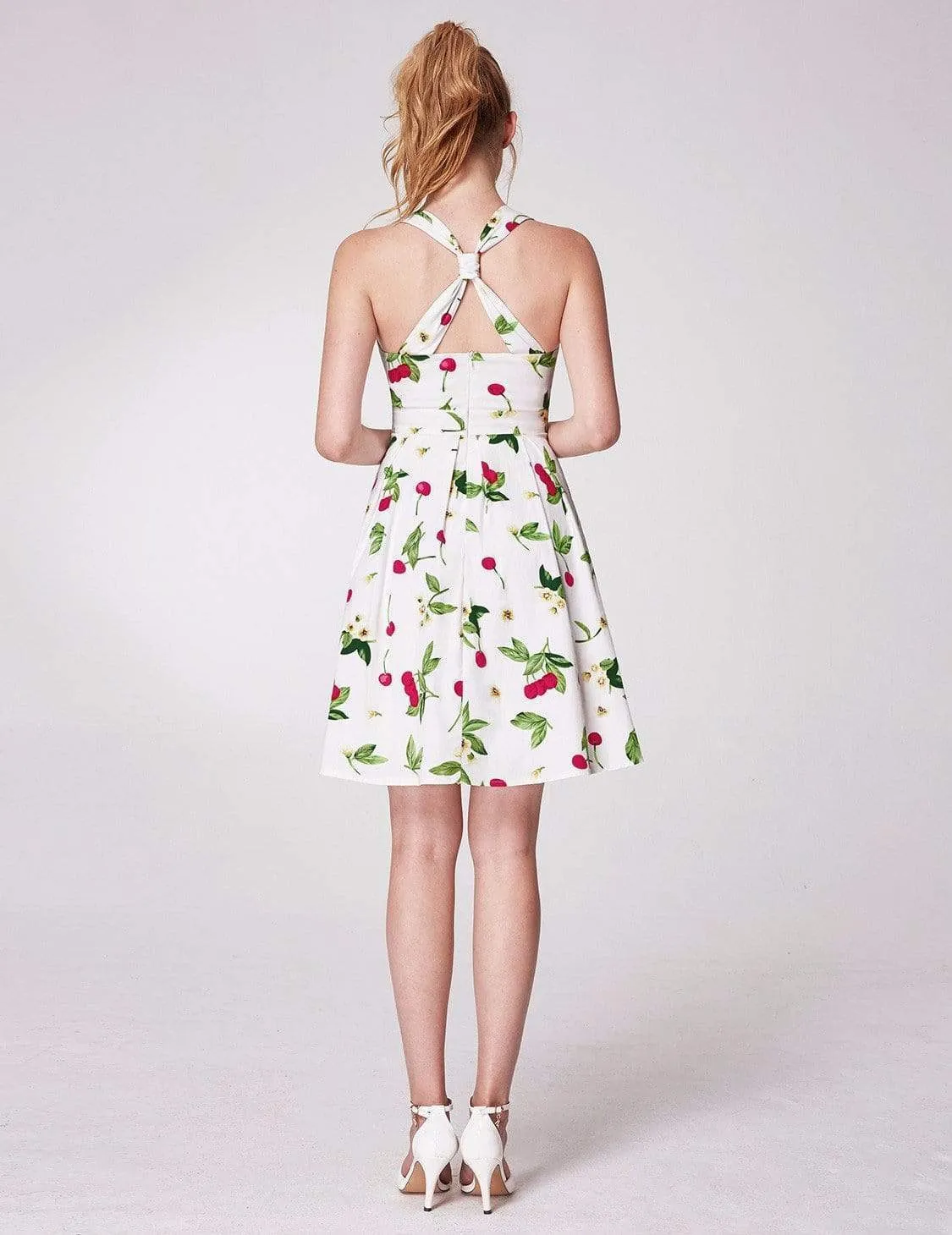 Alisa Pan Retro Cherry Print Fit and Flare Dress