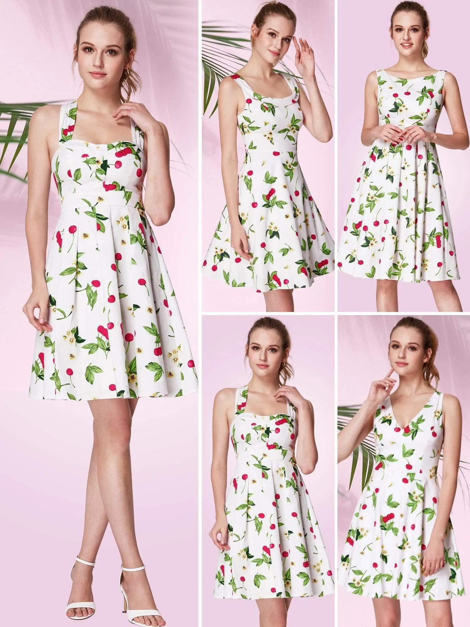 Alisa Pan Retro Cherry Print Fit and Flare Dress