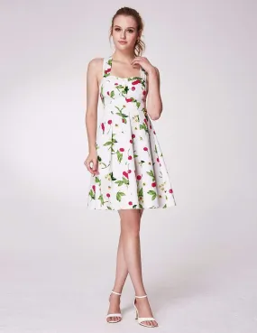 Alisa Pan Retro Cherry Print Fit and Flare Dress