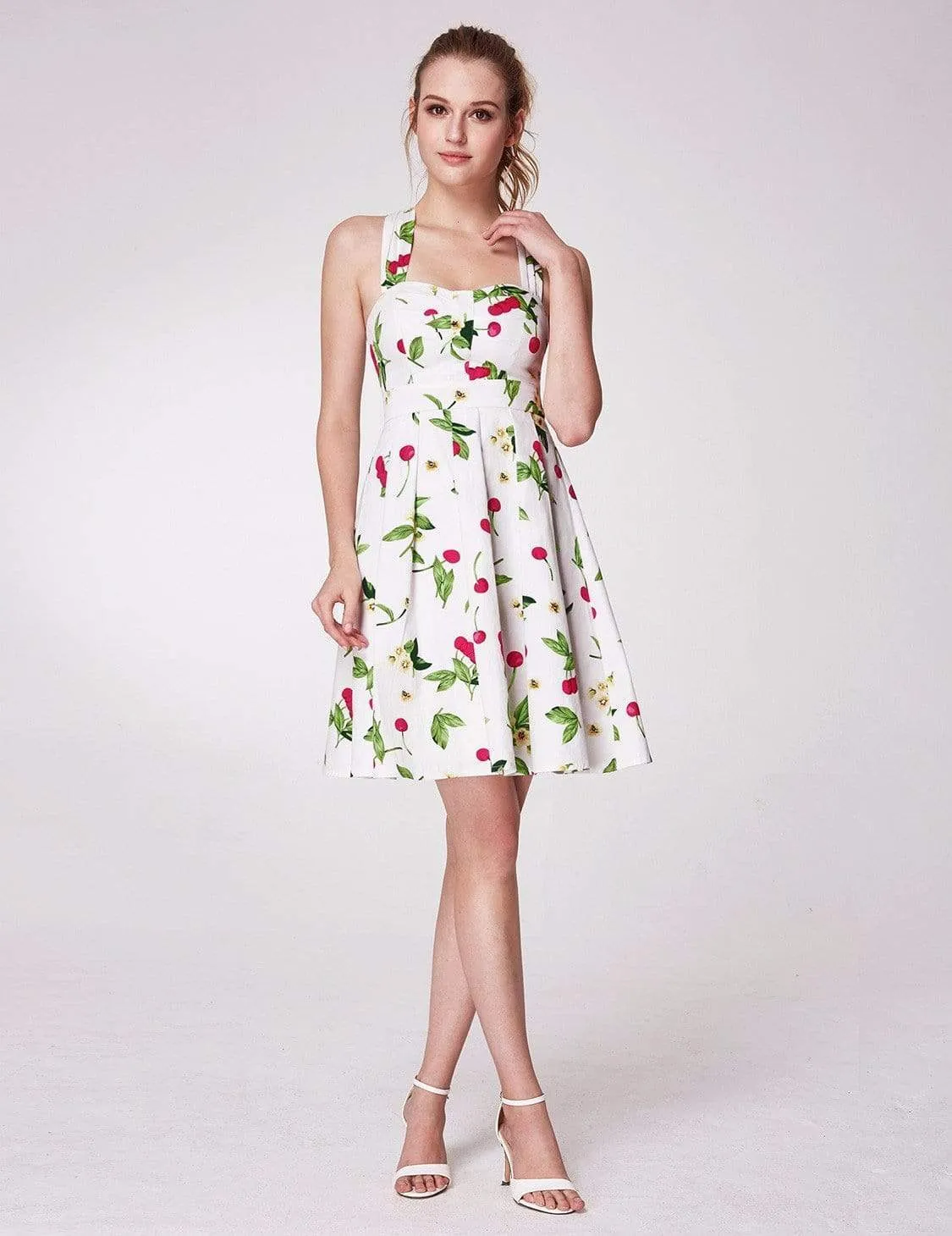 Alisa Pan Retro Cherry Print Fit and Flare Dress