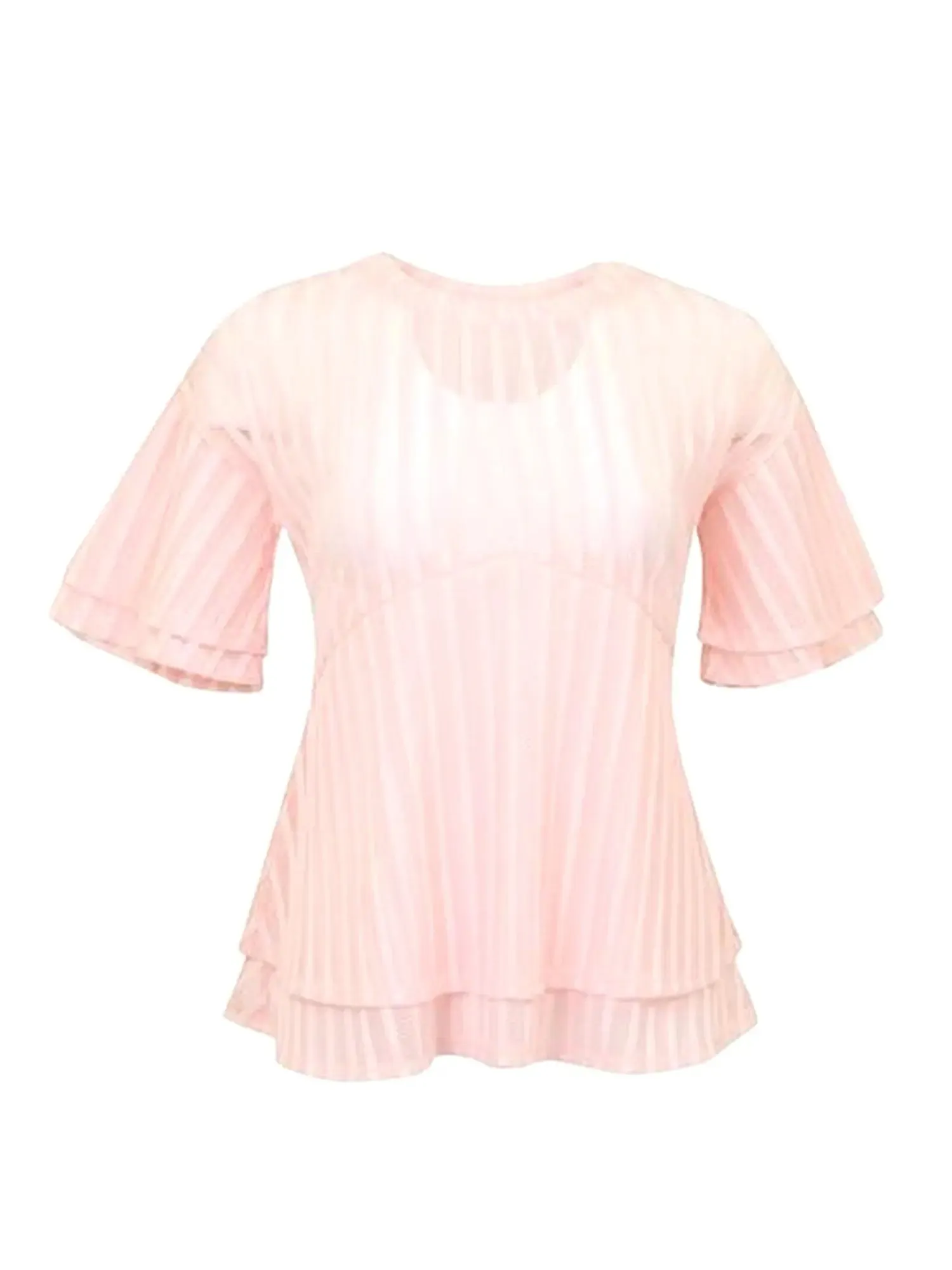 AMT Mesh Peplum Top