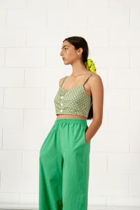 Ayan Crop - Sage Polka Dot