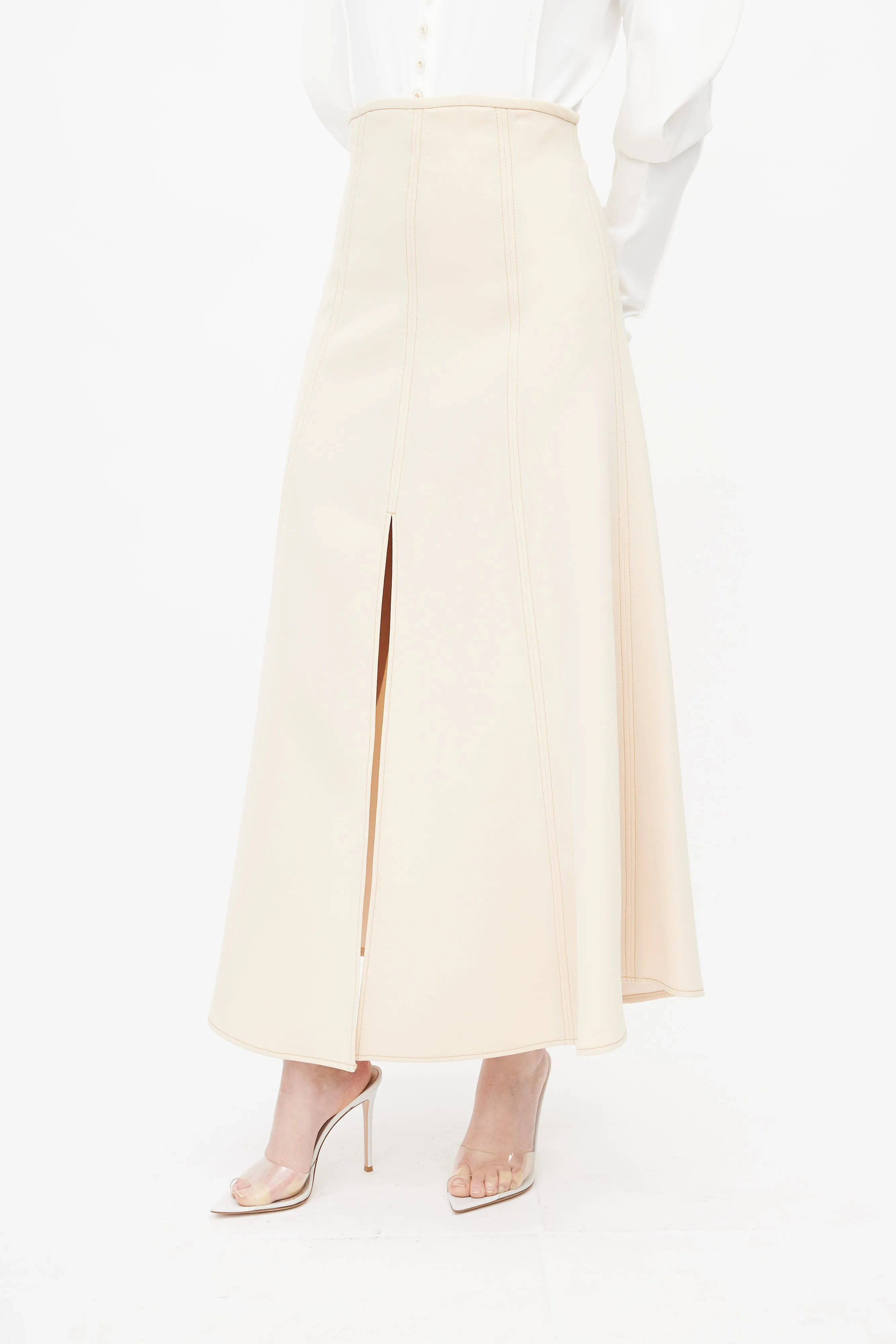 Beige Gulliver High Waisted Skirt