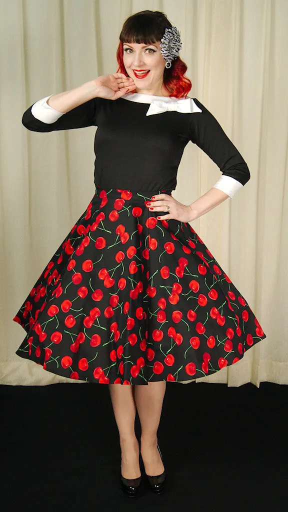 Black Cherries Circle Skirt