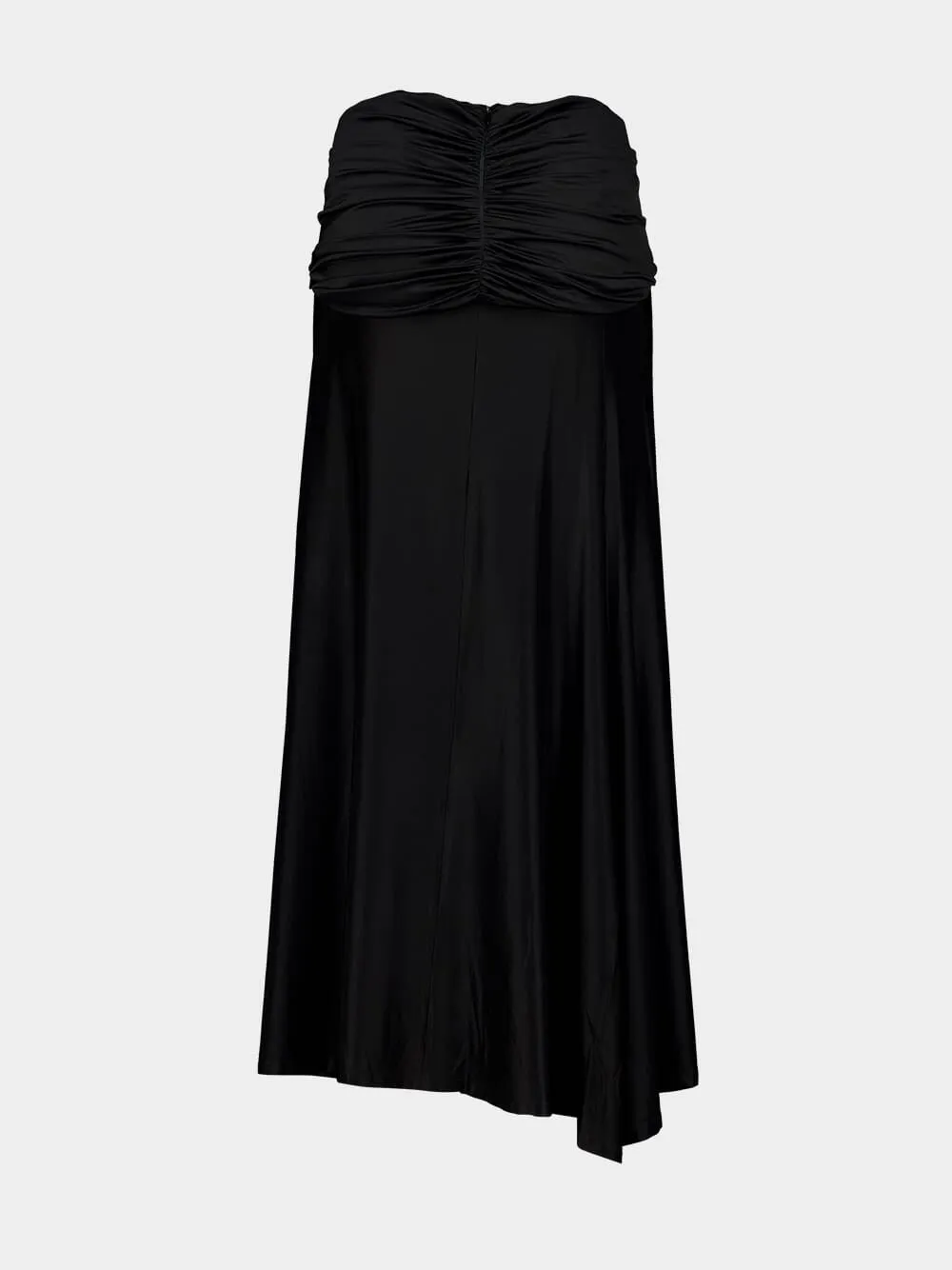 Black Draped Maxi Skirt