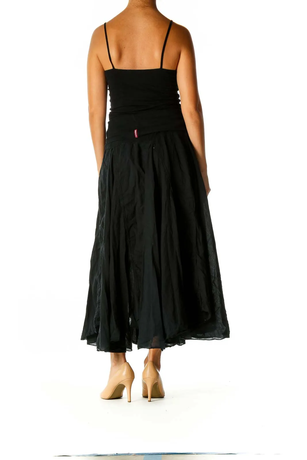 Black Retro Flared Skirt