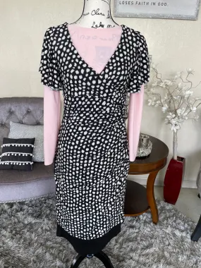 Black/White Polka Dot Midi Dress