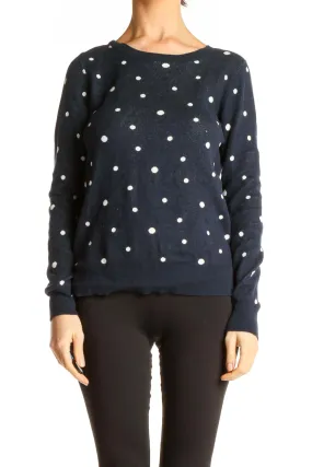 Blue Polka Dot Brunch Top