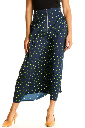 Blue Polka Dot Chic A-Line Skirt