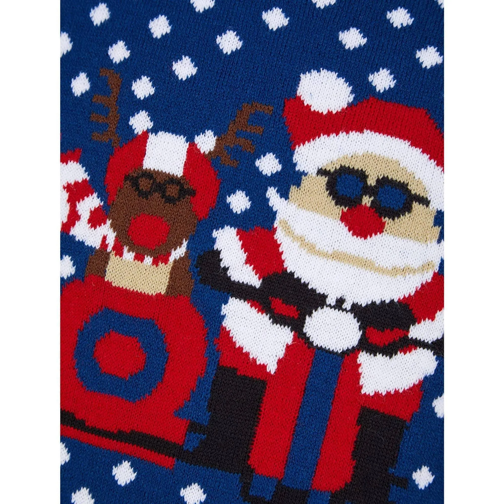 Christmas Sidecar Polka Dot Junior Christmas Jumper - Blue