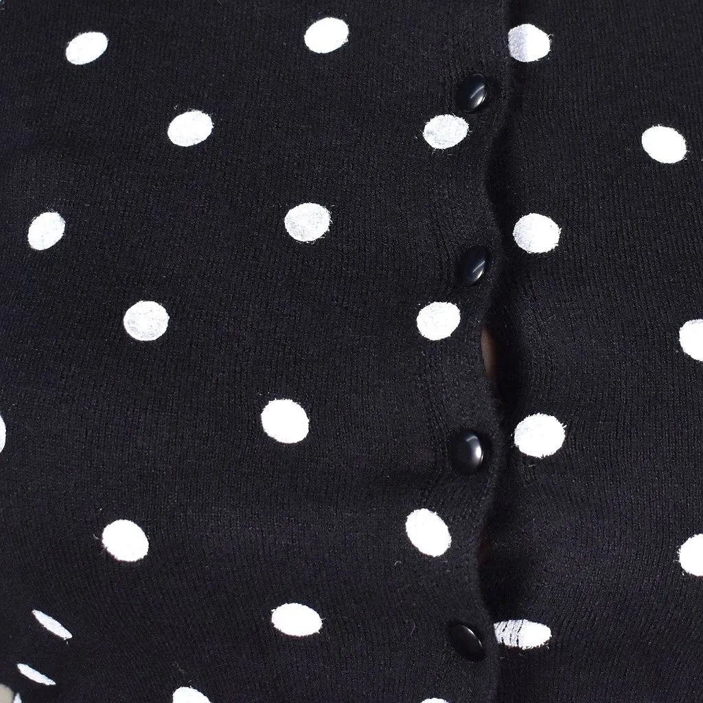 Clara Black Polka Dot Cardigan