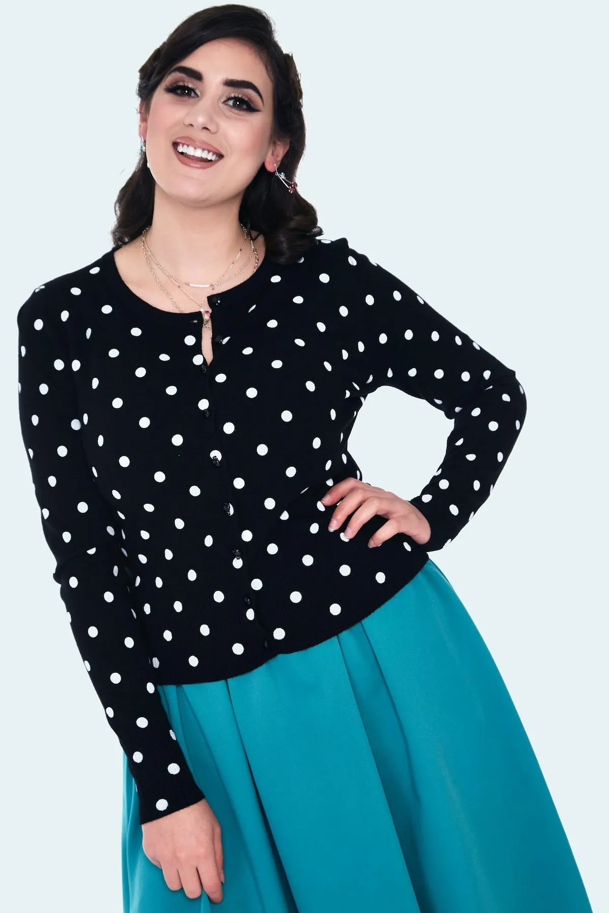 Clara Black Polka Dot Cardigan