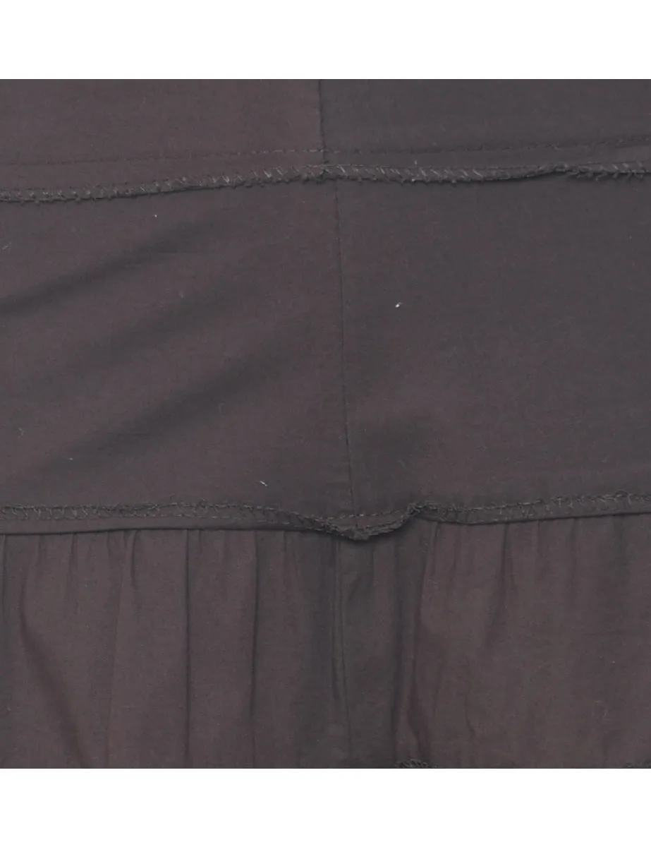 Dark Brown Flared Skirt - S