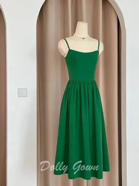 Emerald Green Spaghetti Strap Short Vintage Bridesmaid Dresses