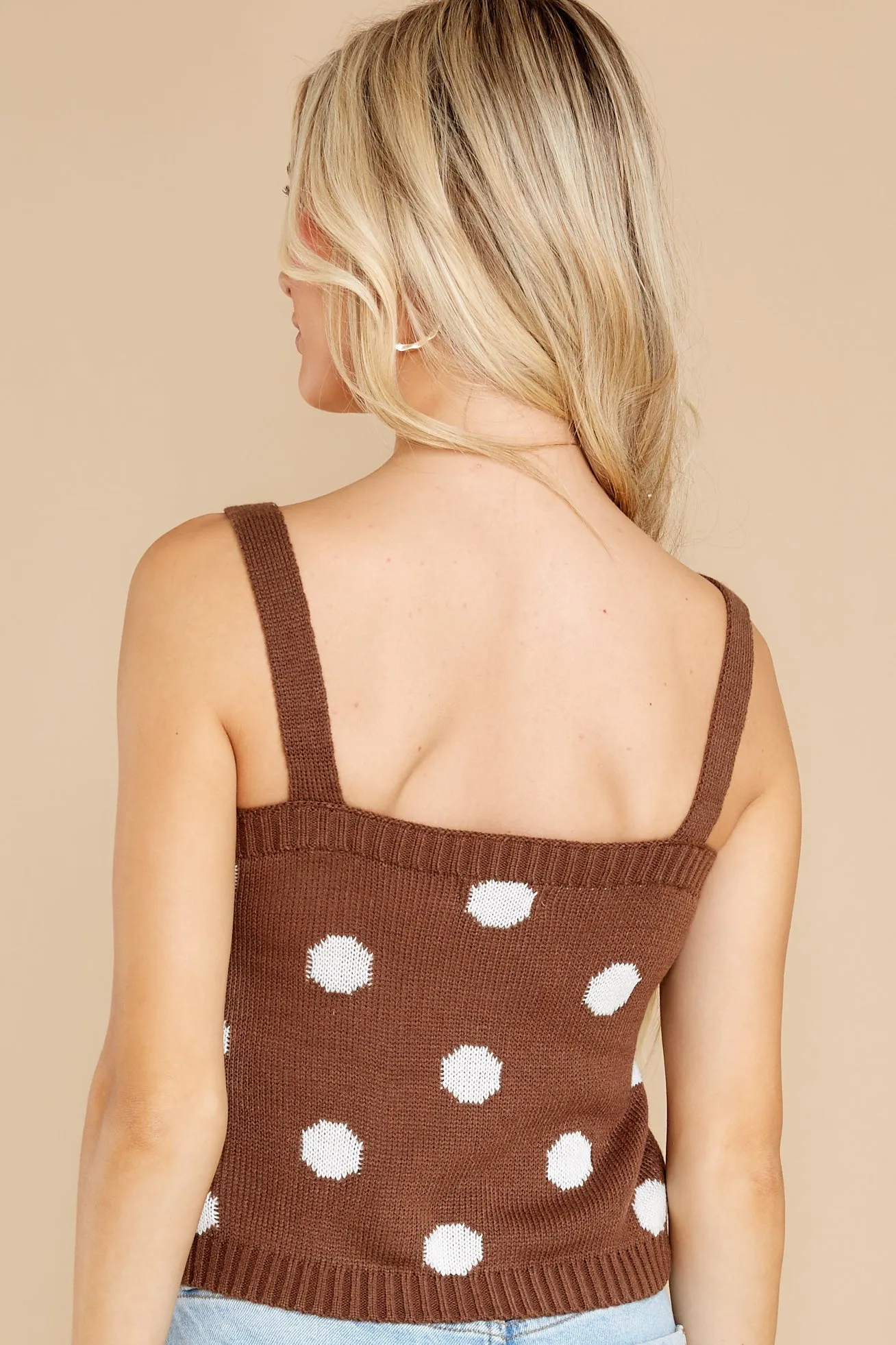 Every Memory Cocoa Polka Dot Tank Top