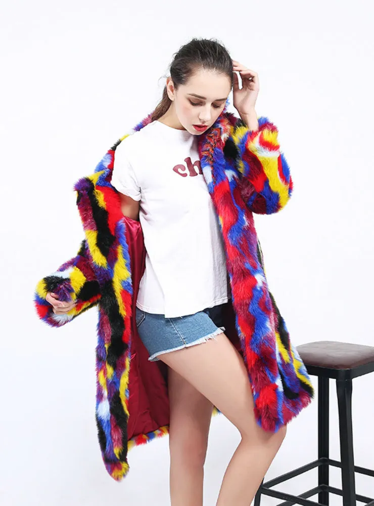 Faux Fur Coat Color Rabbit Fur Trench Color Matching