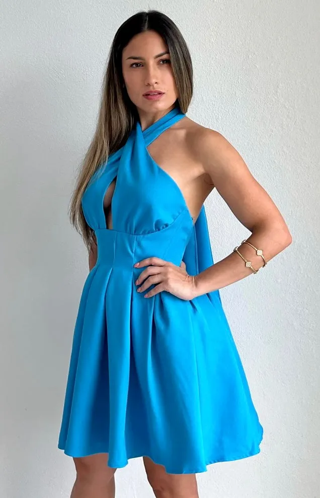 Forever Darling Blue Fit & Flare Dresss