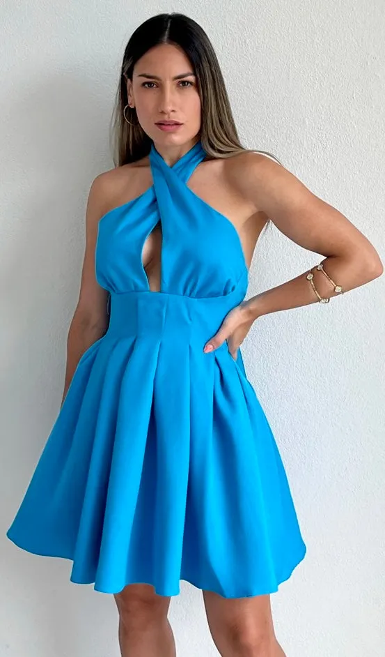 Forever Darling Blue Fit & Flare Dresss