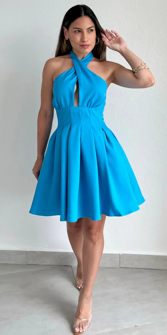 Forever Darling Blue Fit & Flare Dresss