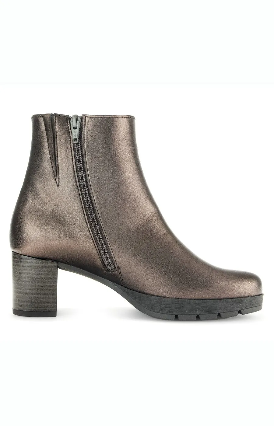 Gabor Platform Heel Ankle Boots in Bronze