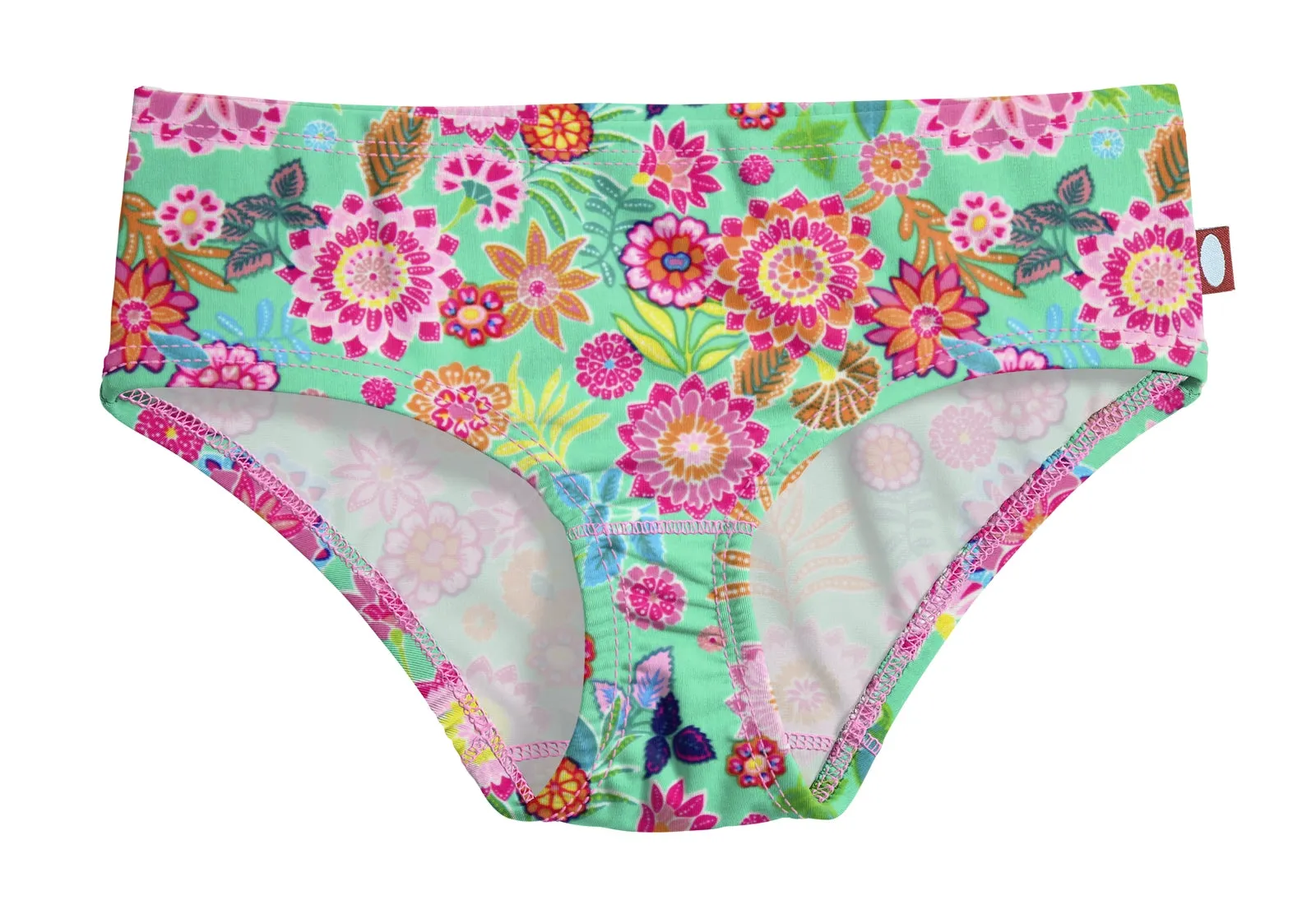 Girls UPF 50  Printed Swim Briefs  | Bright Flowers