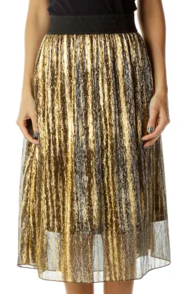 Gold Black Metallic Skirt