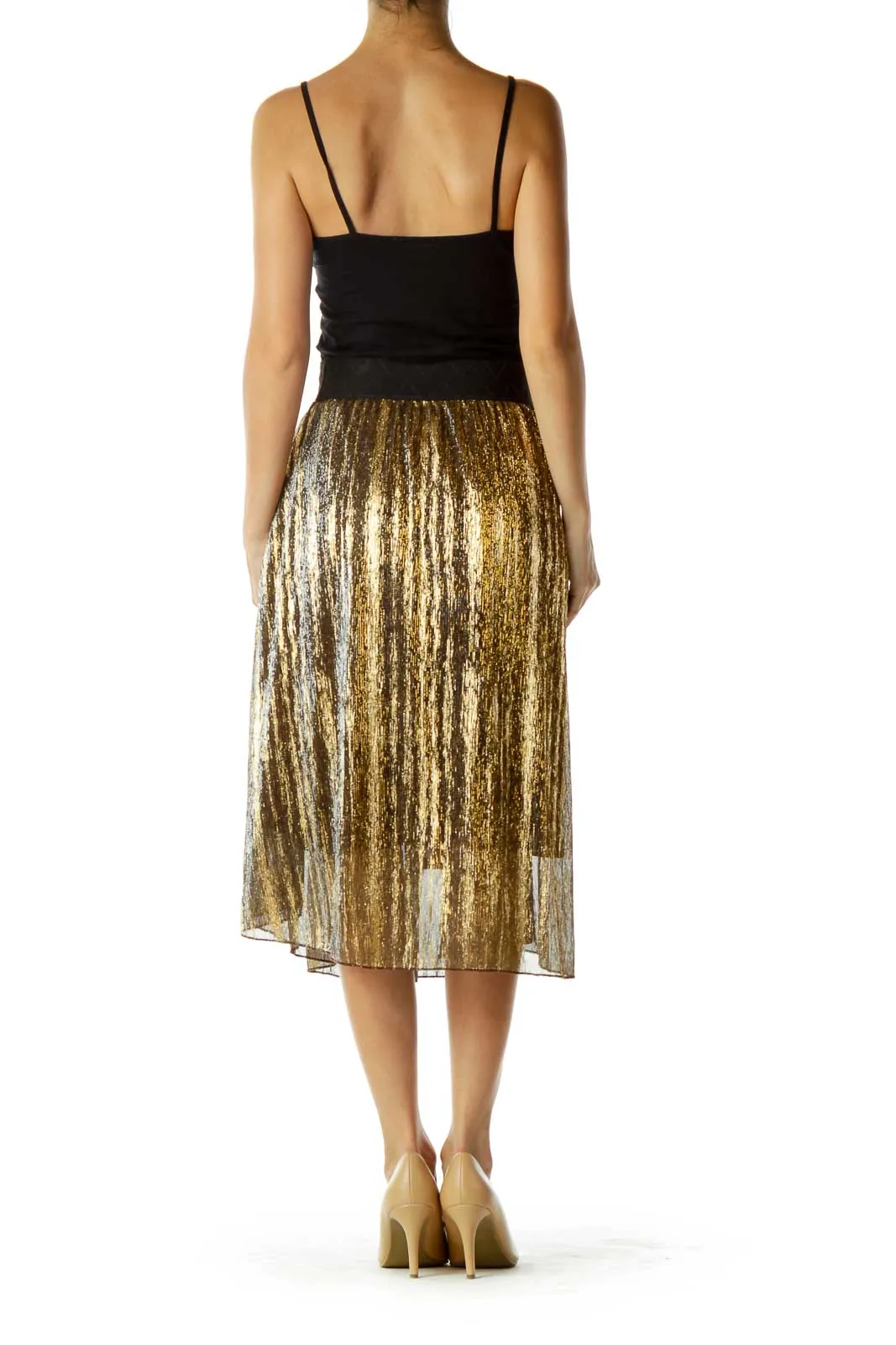 Gold Black Metallic Skirt