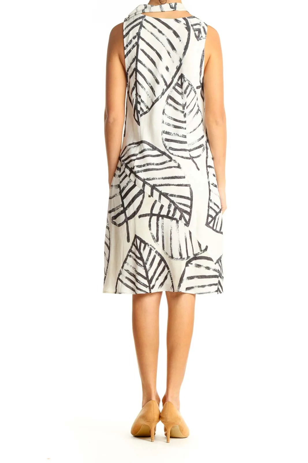 Gray Graphic Print Fit & Flare Dress