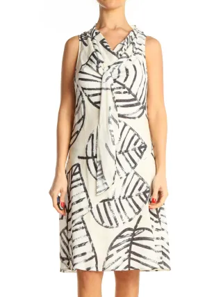 Gray Graphic Print Fit & Flare Dress