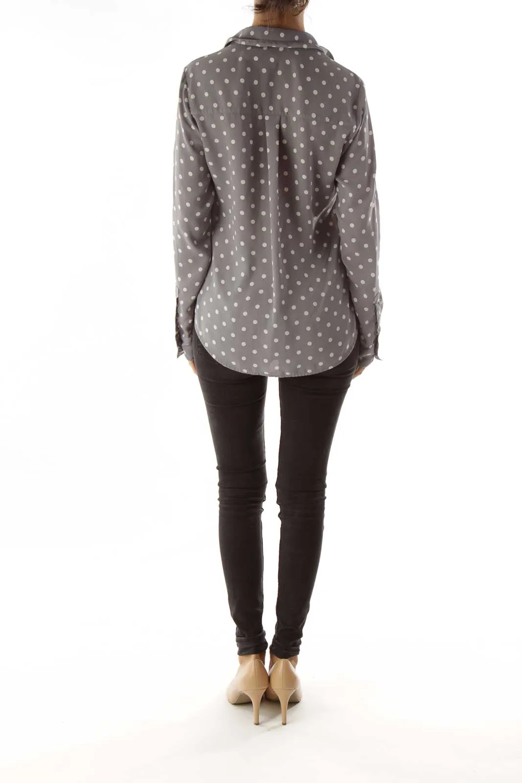 Gray Polka-Dot Portofino Shirt