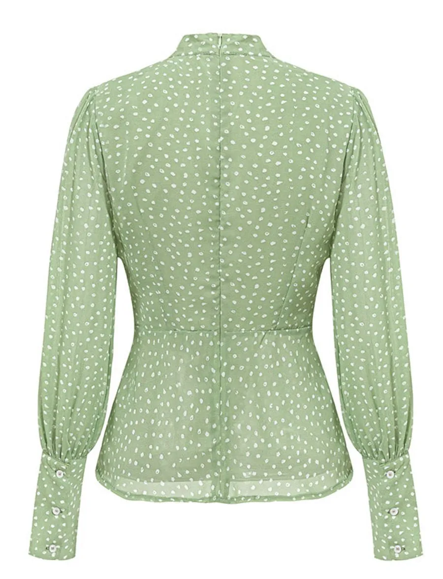 High Waist Peplum Tops - Green