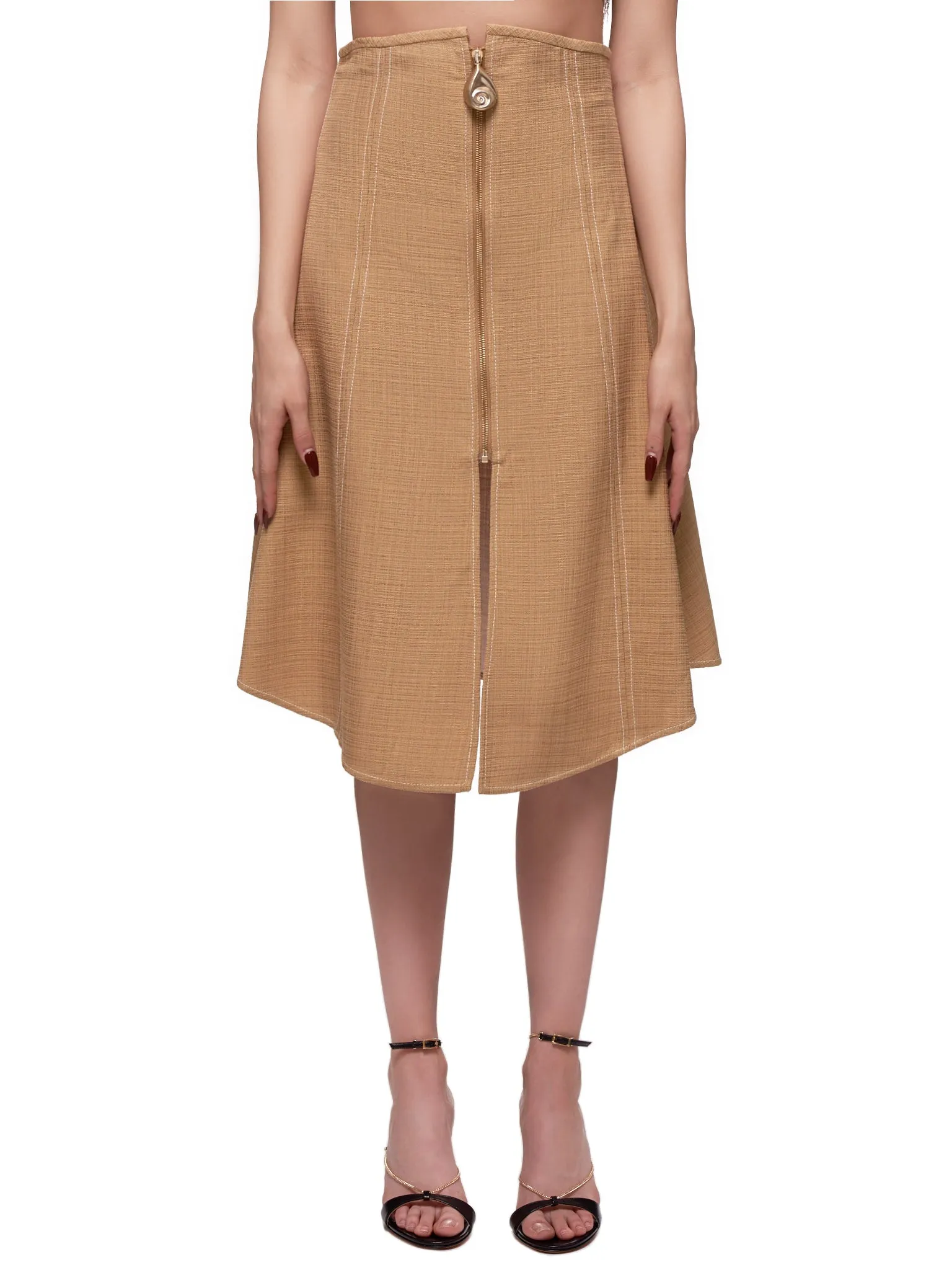 High Waisted Skirt (4031-173-TAN)