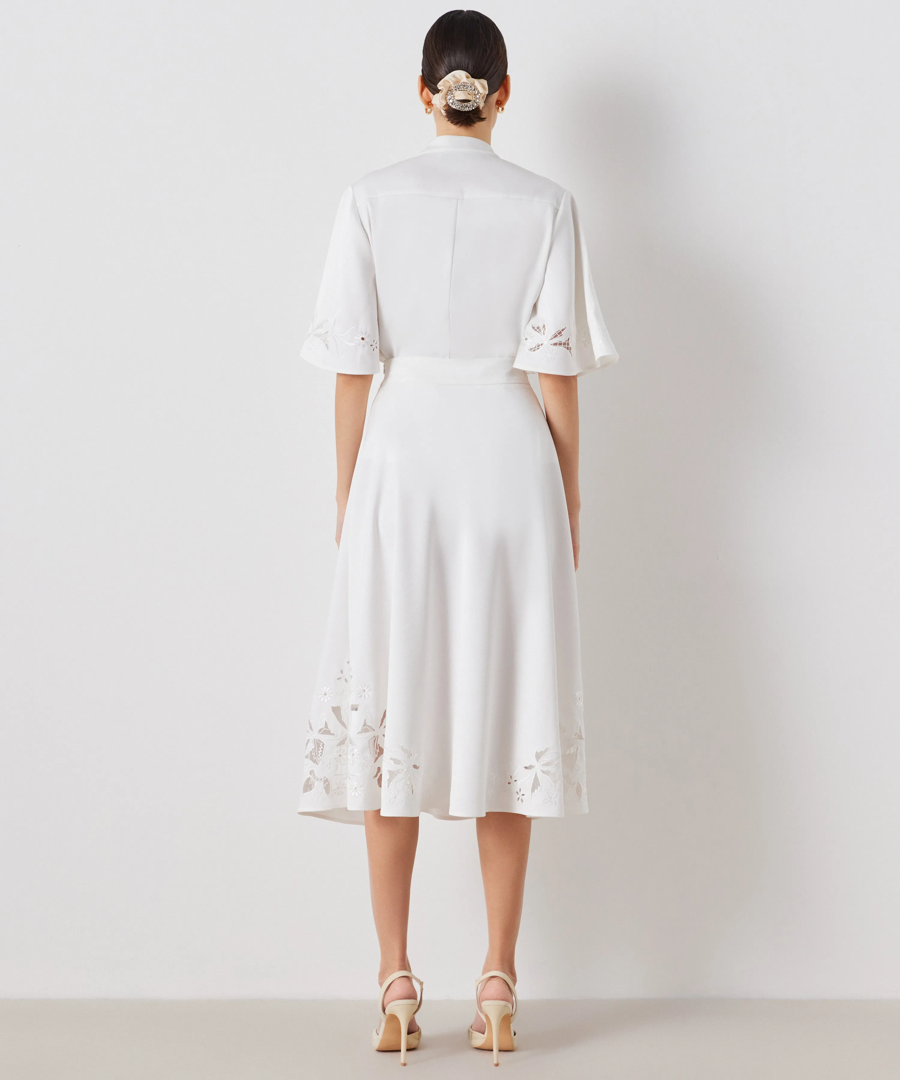 Ipekyol Lasercut Embroidered Solid Skirt White