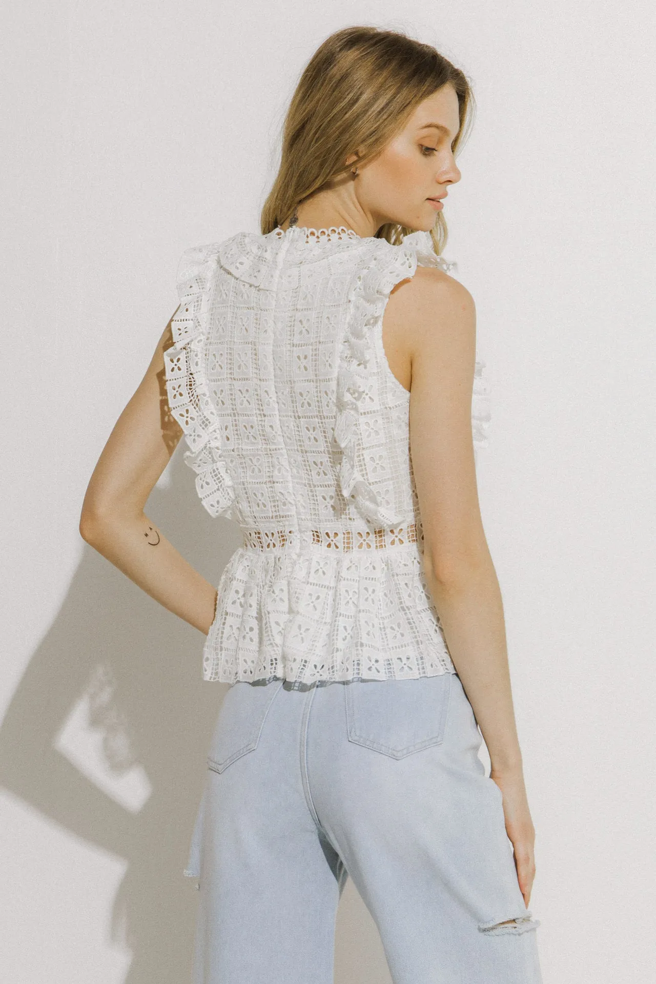 Lace Peplum Top