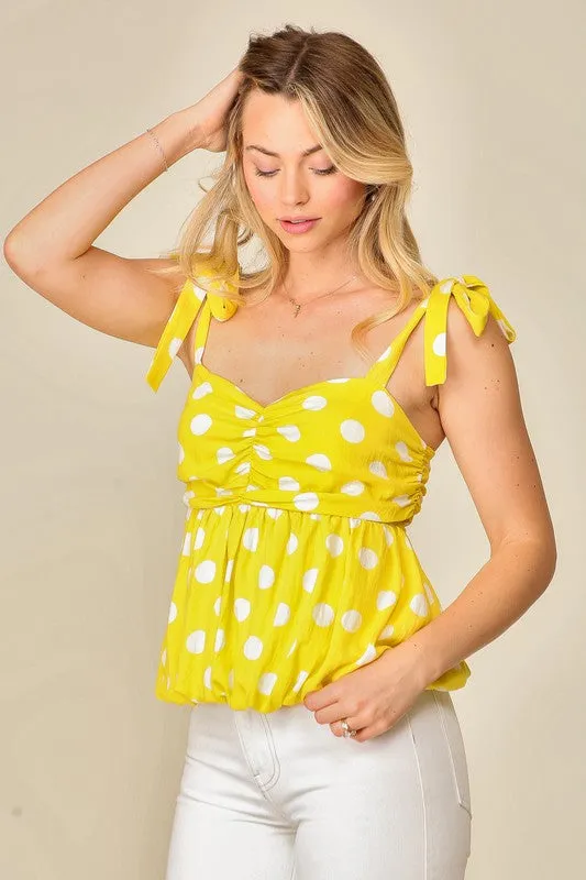 Lime Summer Polka Dot Tank Top