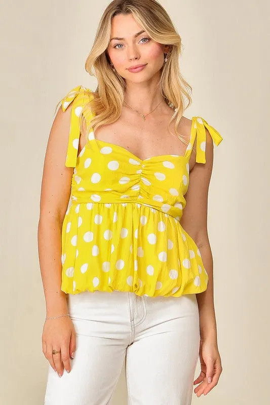 Lime Summer Polka Dot Tank Top