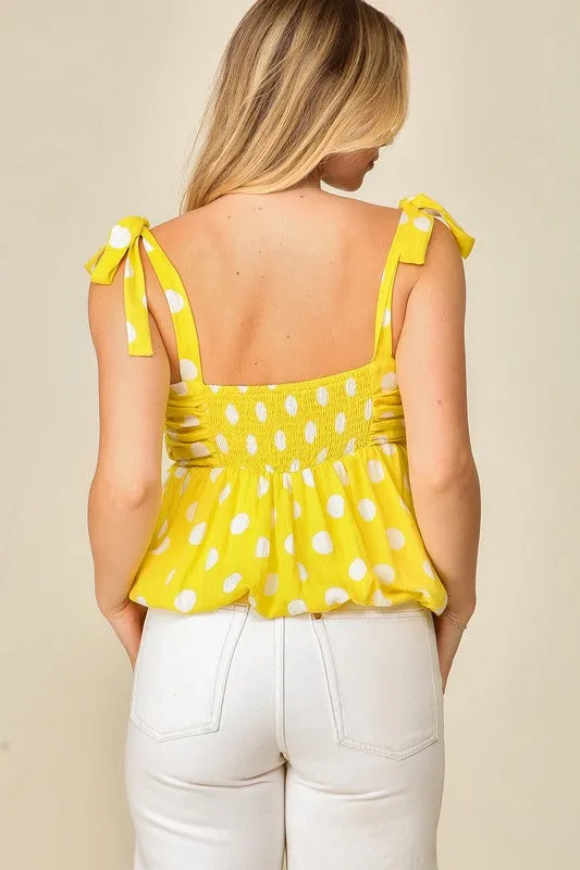 Lime Summer Polka Dot Tank Top