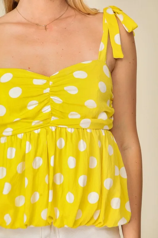 Lime Summer Polka Dot Tank Top