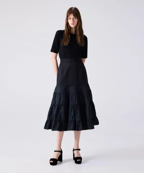 Machka Bell Skirt With Taffeta Details Black